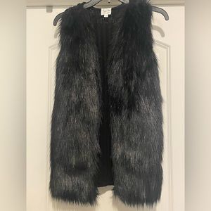 Faux fur black vest